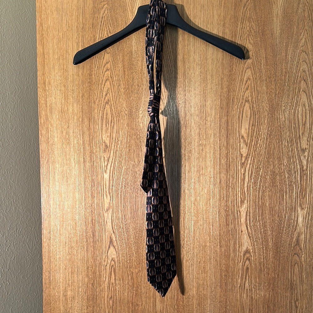 Robert Talbott Black And Brown Ties Geometric Des… - image 1